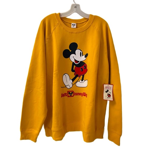 Authentic Men's Classic Disney Yellow Crewneck Mickey Mouse
